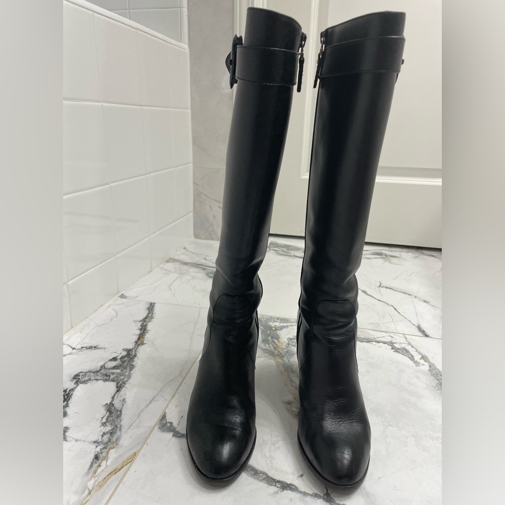 Fendi knee high leather boots